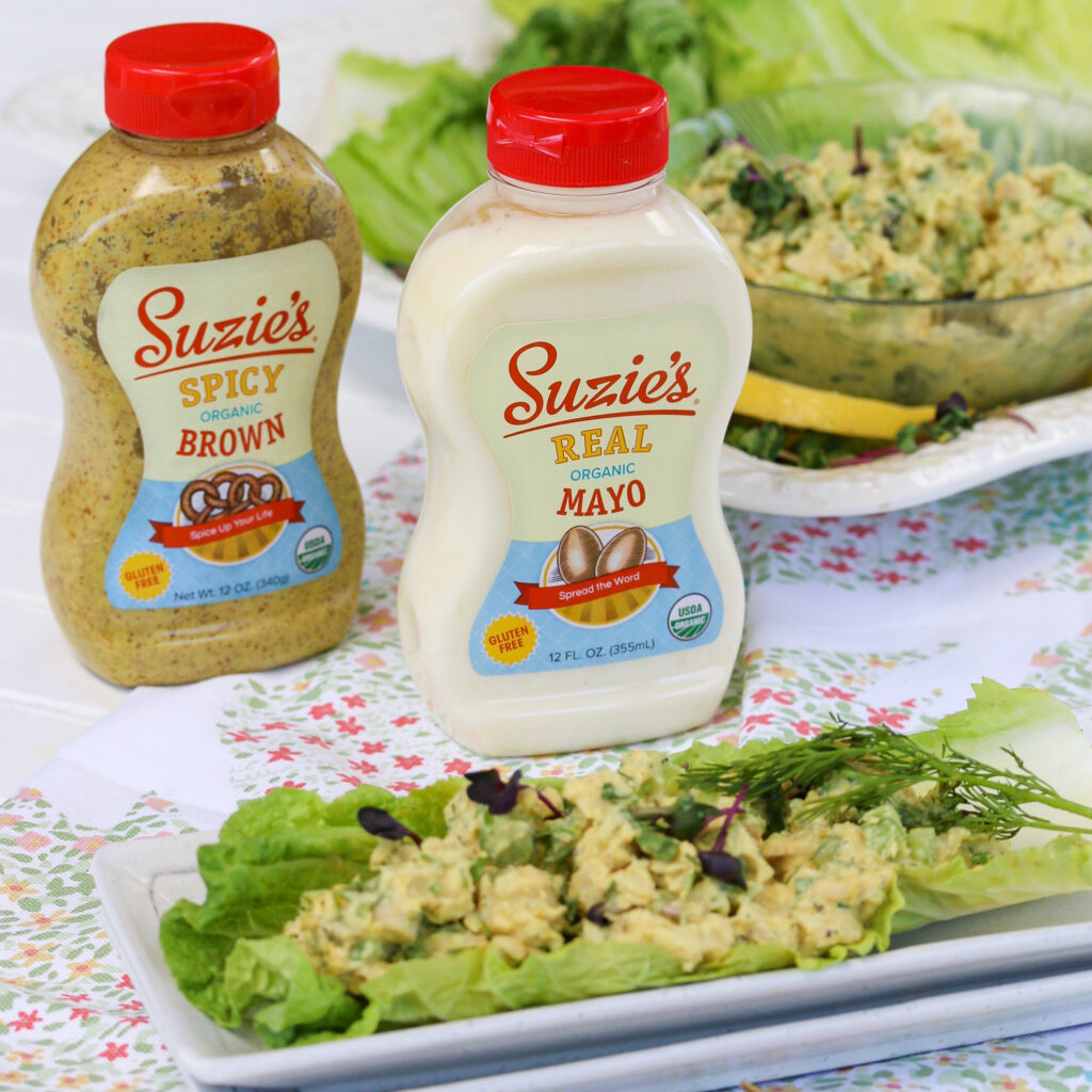 Suzie's Mustard and Mayo are perfect for making chicken salad. 