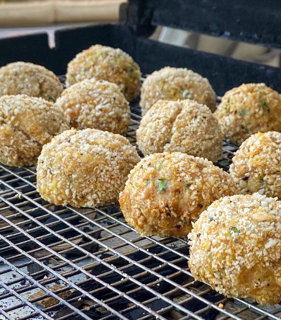 Chicken Meatballs are ready to smoke. 