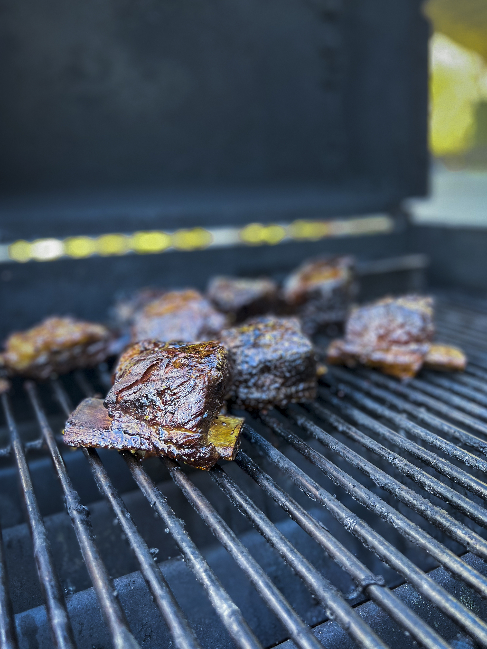 Short Ribs on a gas grill. 