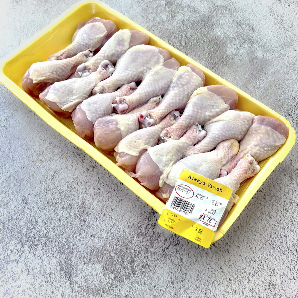 A package of 16 chicken drumsticks. 